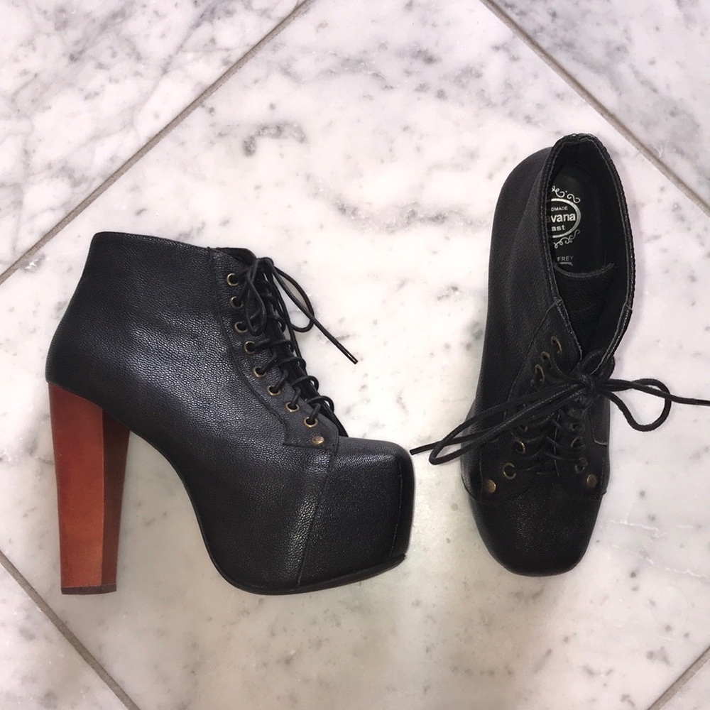 Lita Leather Jeffery Campbell bootie heel